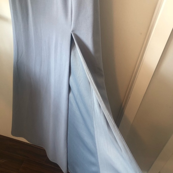 Off-the-Shoulder Blue Grey Dress - Picture 5 of 6
